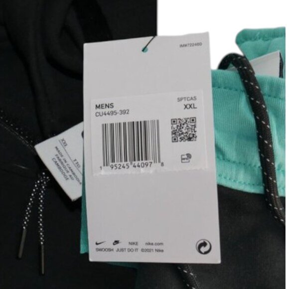 Nike Tech Fleece Mens Size 2XL Joggers Aqua Black NWT - Picture 5 of 5